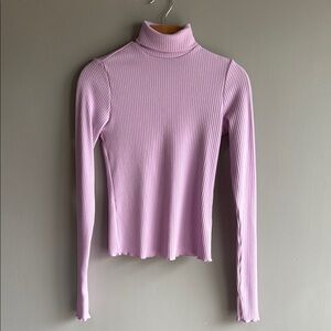 Show Me Your Mumu Ribbed Pink Turtleneck Top Size XS